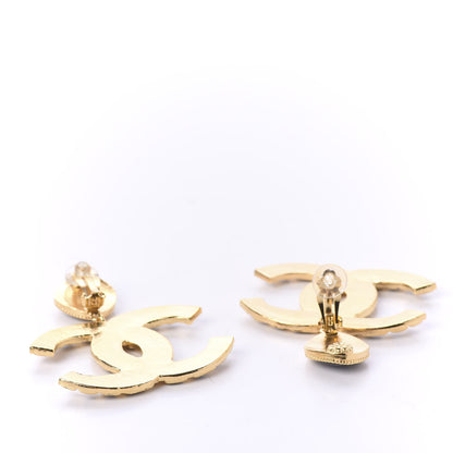 Chanel Resin Along The Nile CC Clip On Earrings Gold Black 3 of 5