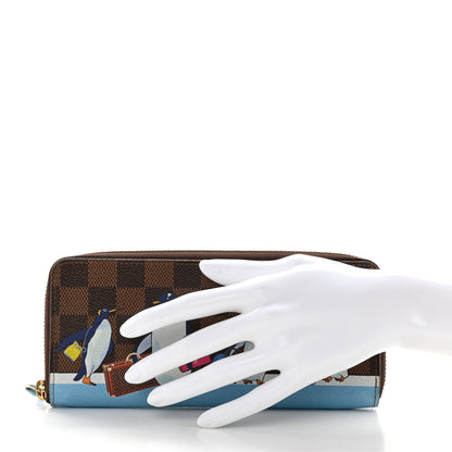 Louis Vuitton Damier Ebene 2017 Christmas Animation Clemence Wallet 2 of 11