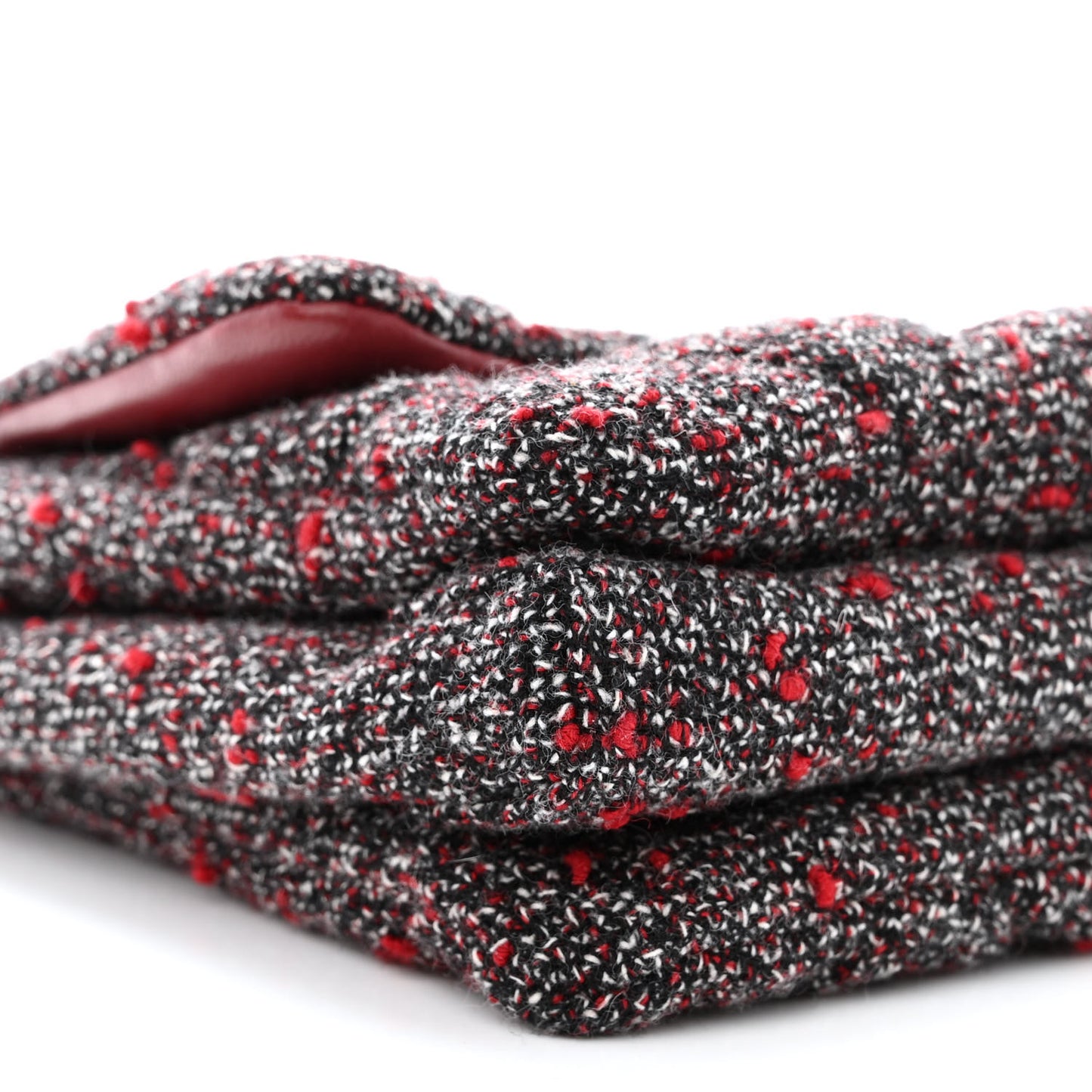 Tweed Quilted Gelly Bag Burgundy Multicolor