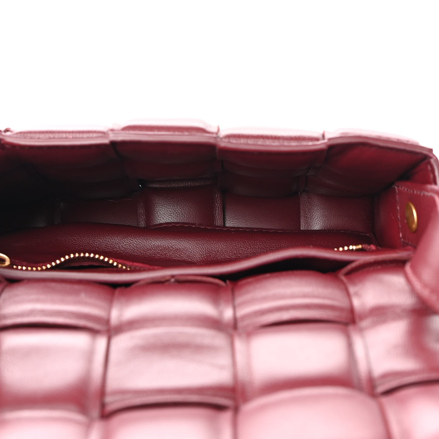 Nappa Maxi Intreccio Small Padded Cassette Crossbody Bag Barolo