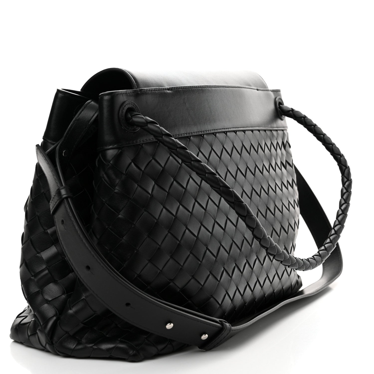 Bottega Veneta Calfskin Intrecciato Medium Andiamo Messenger Bag Black 3 of 11