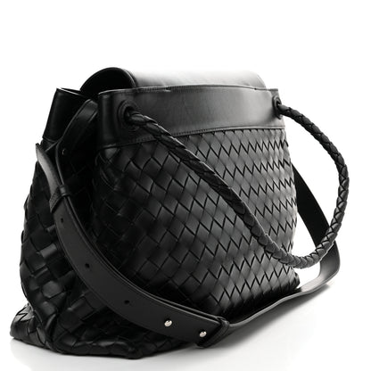 Bottega Veneta Calfskin Intrecciato Medium Andiamo Messenger Bag Black 3 of 11