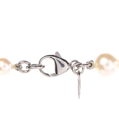 Chanel Graduated Pearl CC Long Necklace Silver 5 of 6