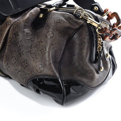 Louis Vuitton Cuir Patent Embossed Monogram Stephen Bag Grey 17 of 24