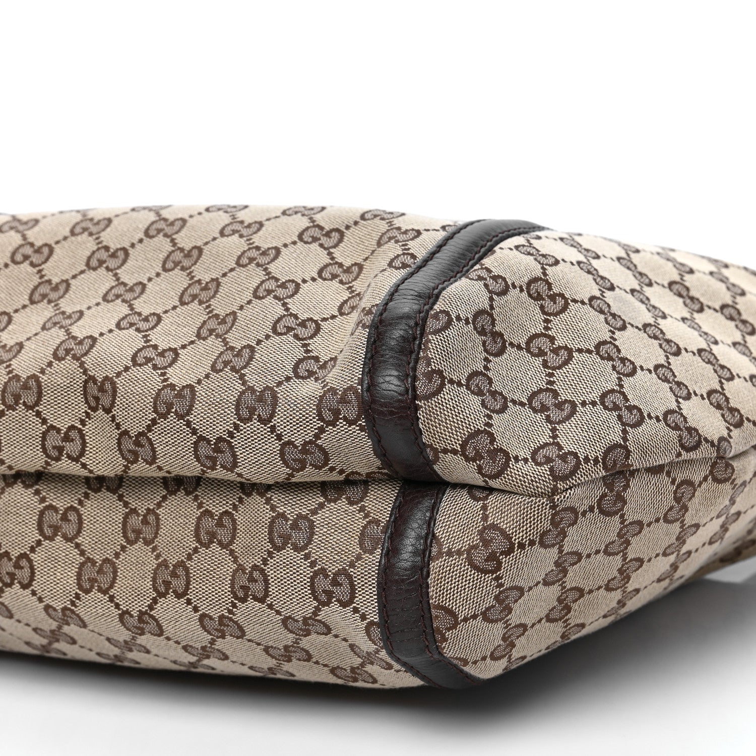 Gucci Monogram Medium Techno Horsebit Hobo Brown 9 of 10