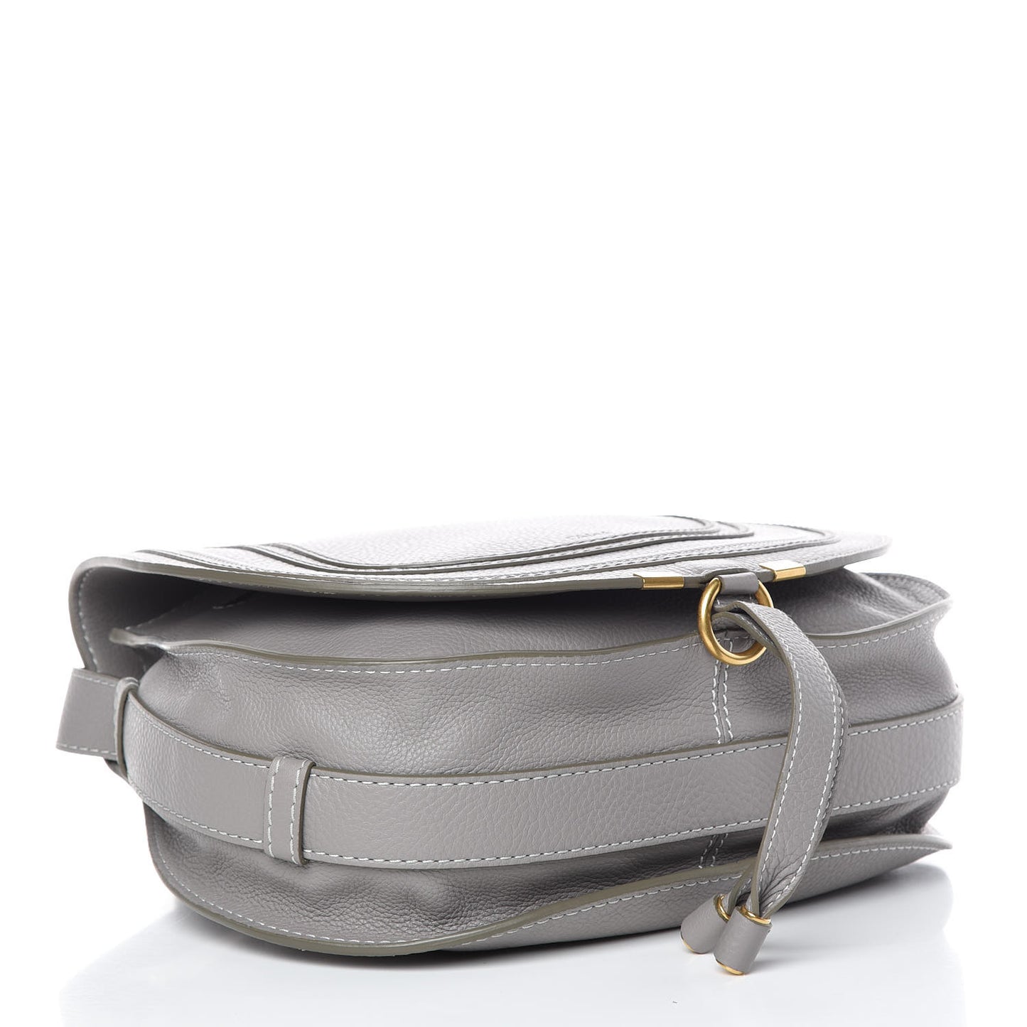 Calfskin Medium Marcie Round Crossbody Bag Cashmere Grey