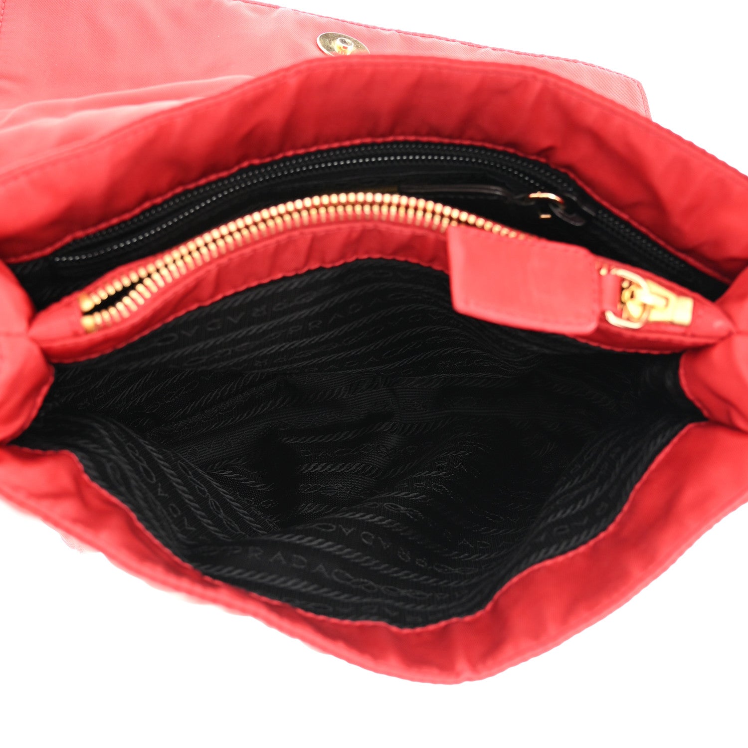 Prada Tessuto Nylon Chain Shoulder Bag Rosso 4 of 7