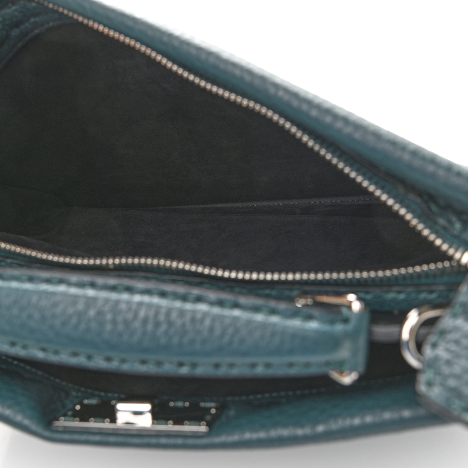Fendi Cuoio Romano Selleria Bi-Color Large Peekaboo Iconic Fit Satchel Amazzonia Black 5 of 9