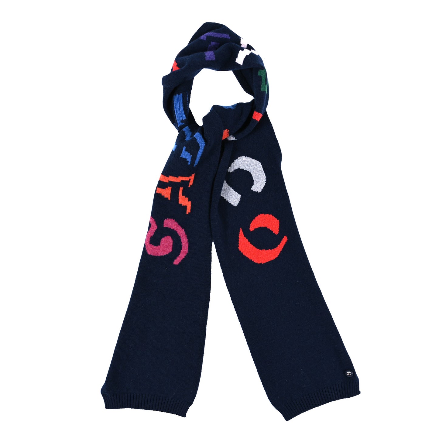 Cashmere Gabrielle Coco Scarf Navy Multicolor