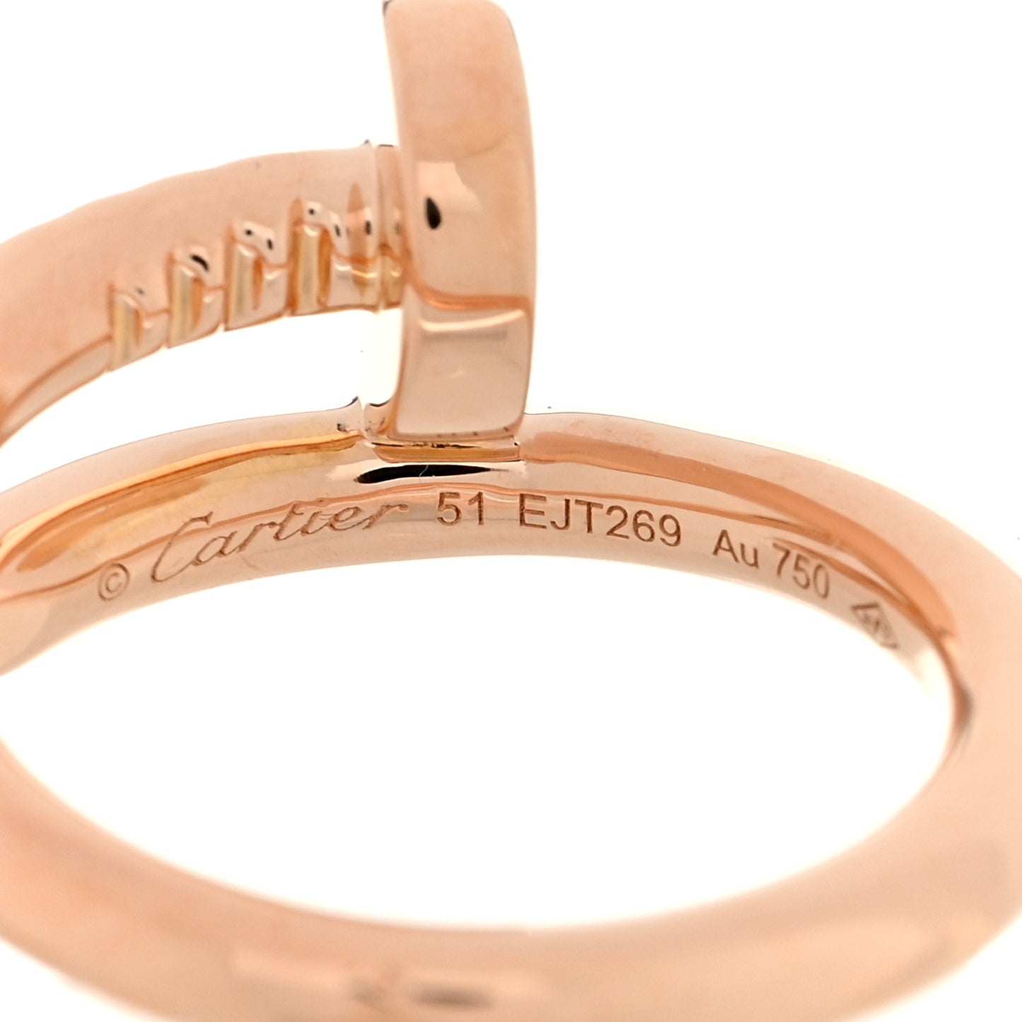 18K Pink Gold Juste Un Clou Ring 51 5.75