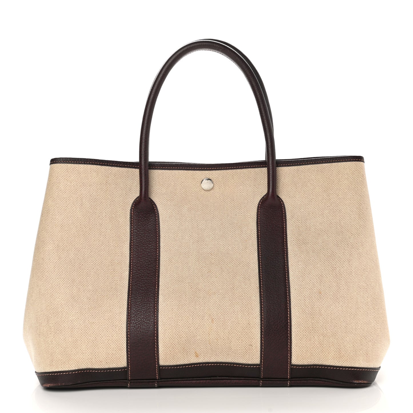 Buffle Skipper Toile Garden Party 36 MM Tote Marron Fonce