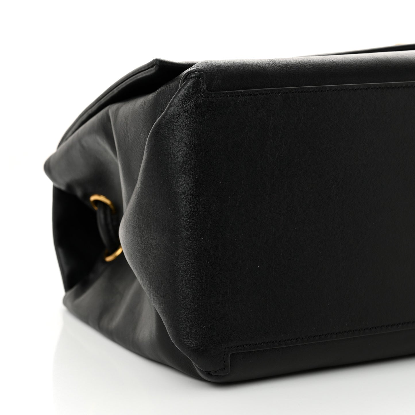 Calfskin Large Dual Shoulder Bag Black
