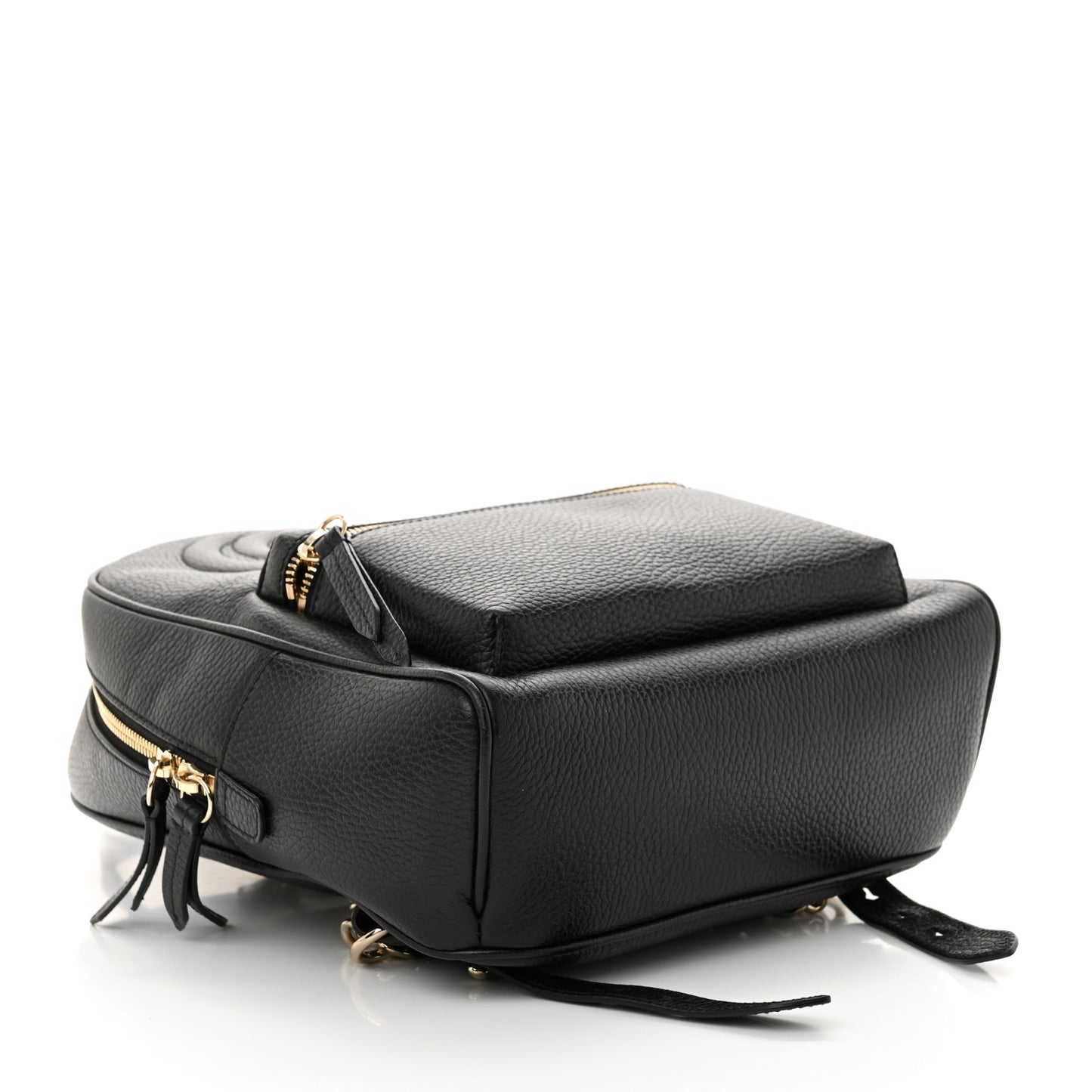 Pebbled Calfskin Soho Chain Backpack Black