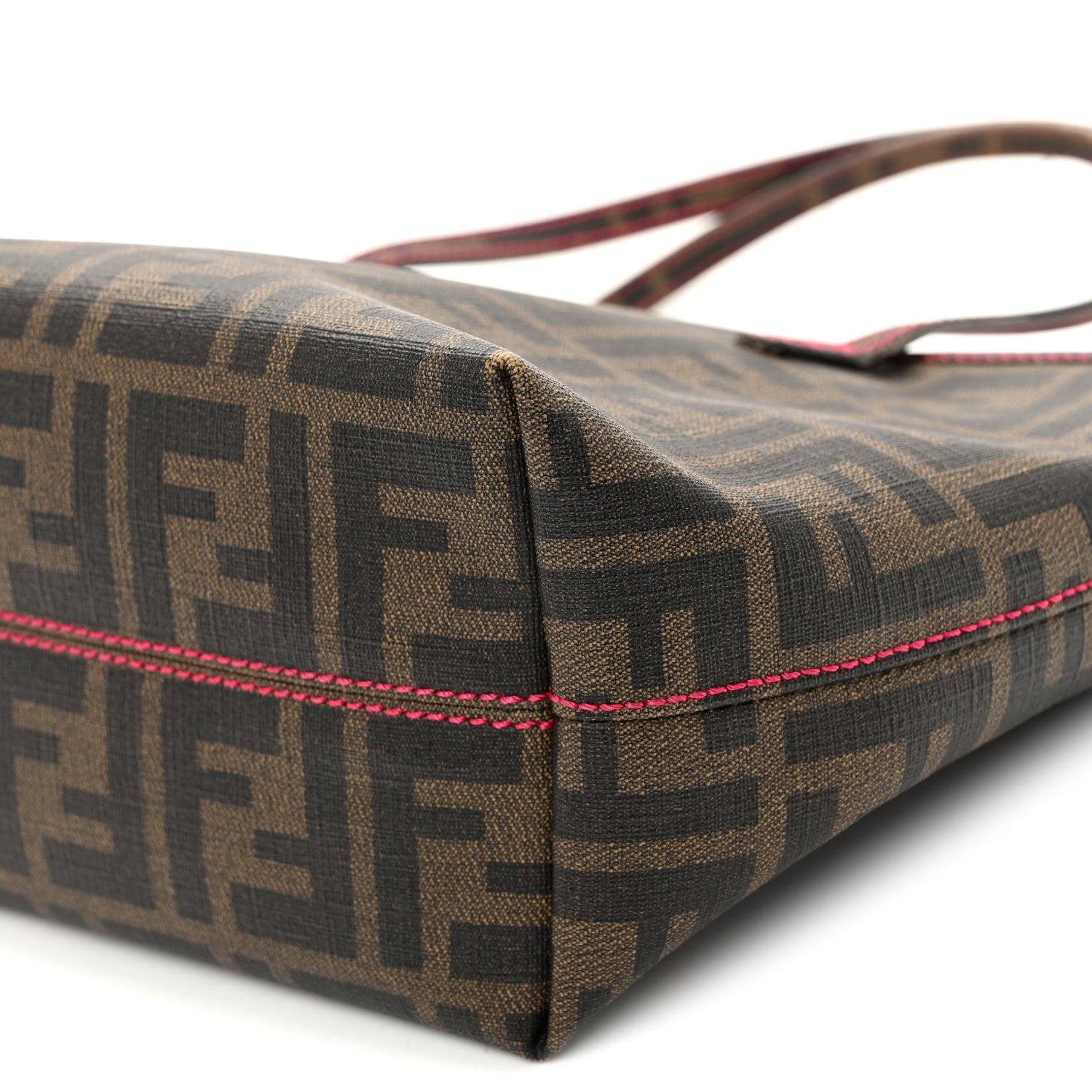 Fendi Zucca Spalmati Vitello FF Mini Roll Tote Tobacco Pink 9 of 10