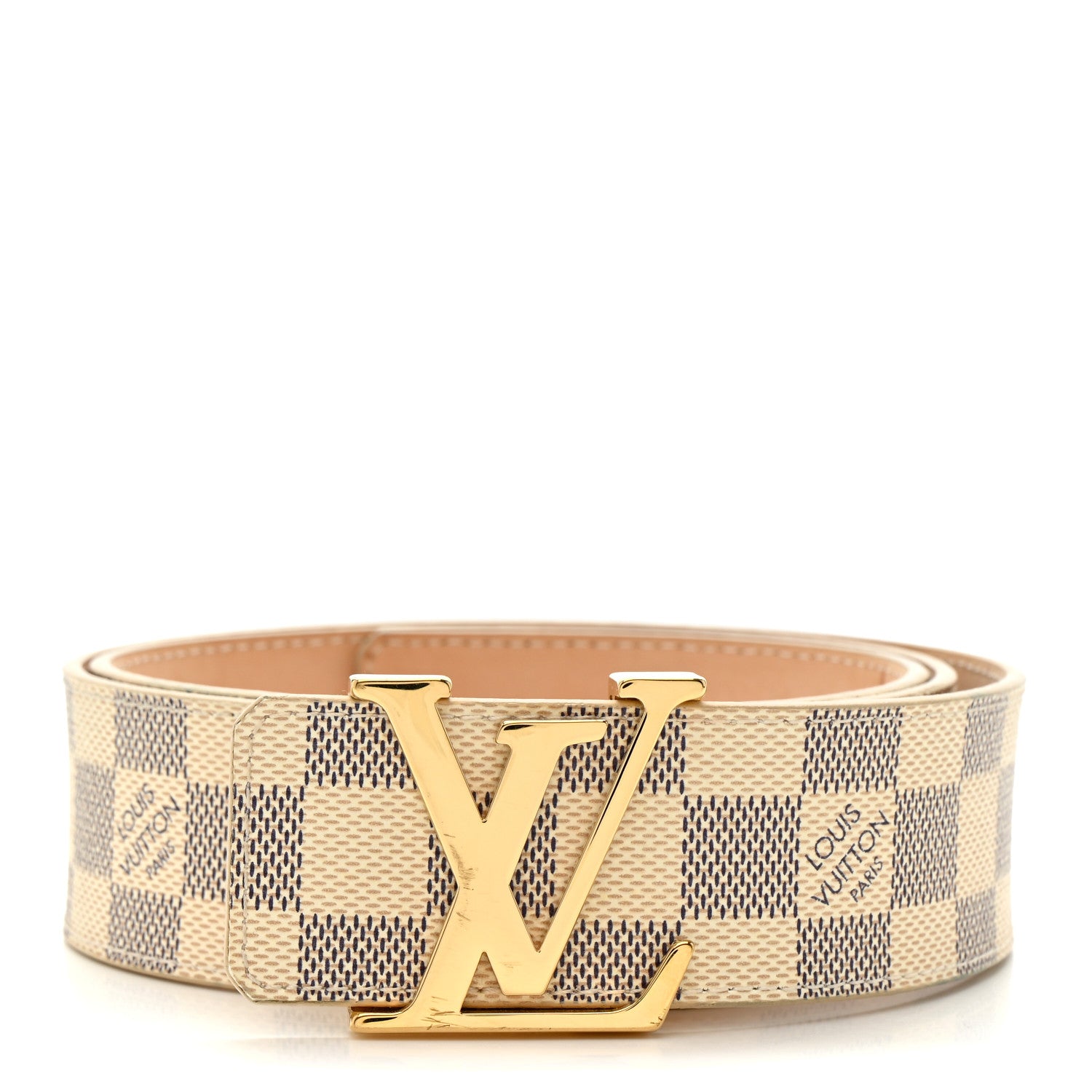 Louis Vuitton Damier Azur LV Initiales 90 36 Belt 1 of 7