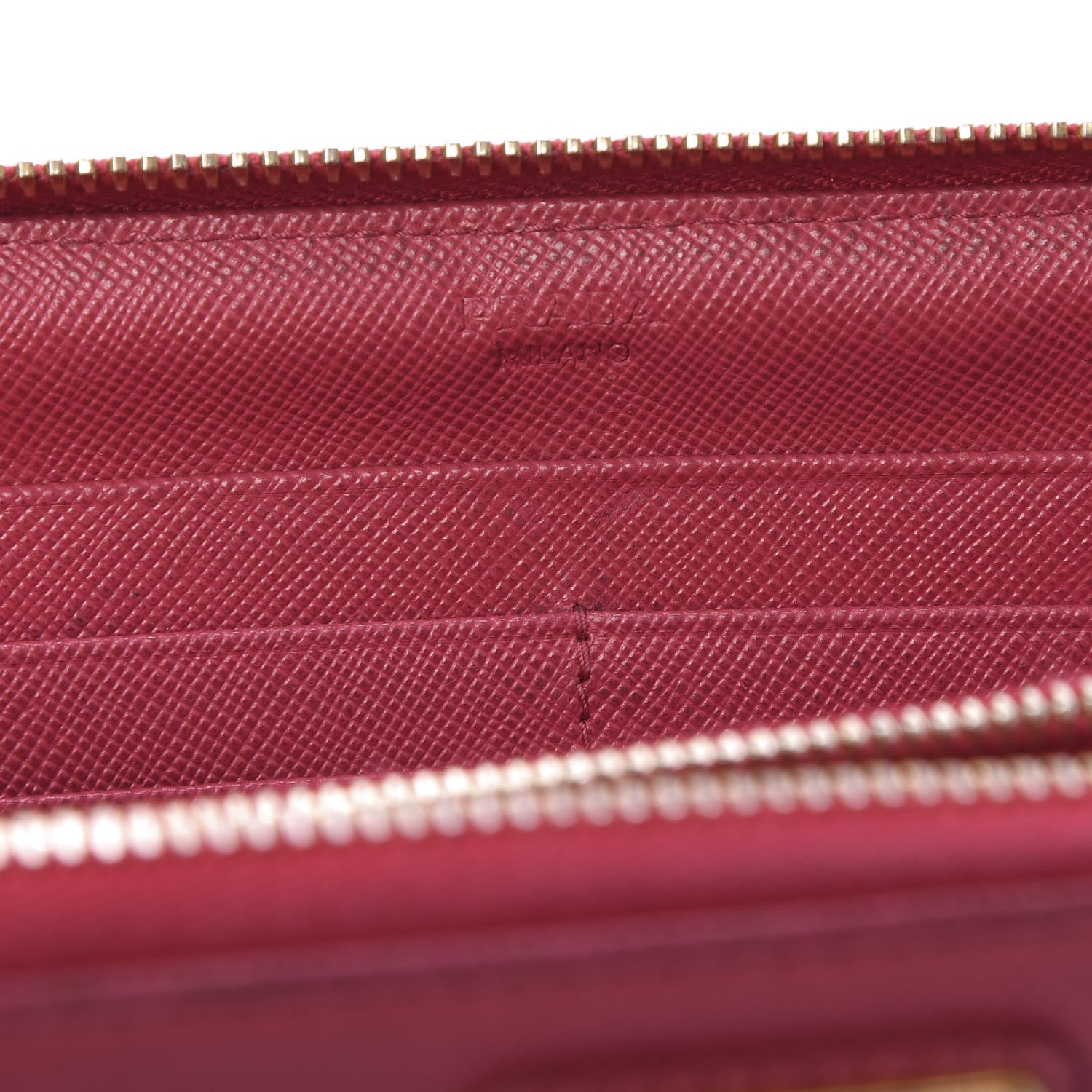 Prada Saffiano Triangle Zip Around Wallet Ibisco 8 of 10