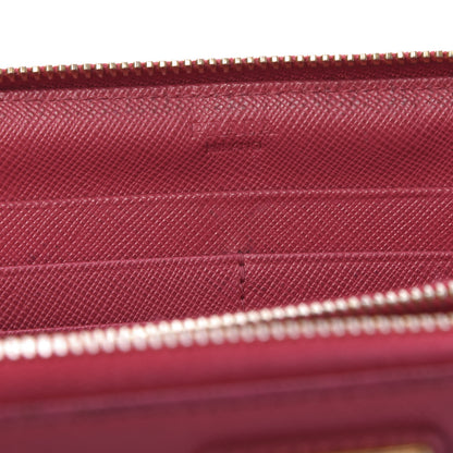 Prada Saffiano Triangle Zip Around Wallet Ibisco 8 of 10