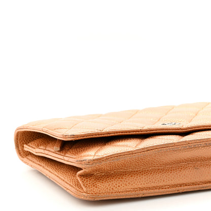 Chanel Metallic Caviar Quilted Wallet On Chain WOC Copper 10 of 12