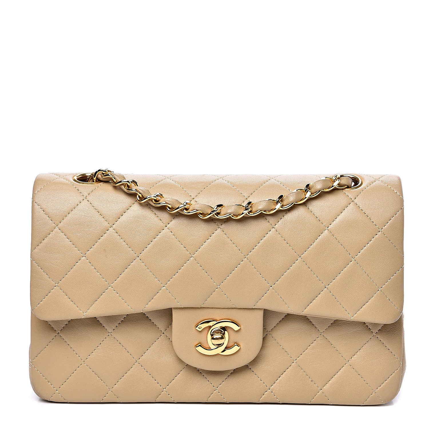 Chanel Lambskin Quilted Small Double Flap Beige 1 of 20