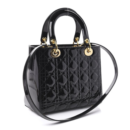 Christian Dior Patent Cannage Medium Lady Dior Black 3 of 9