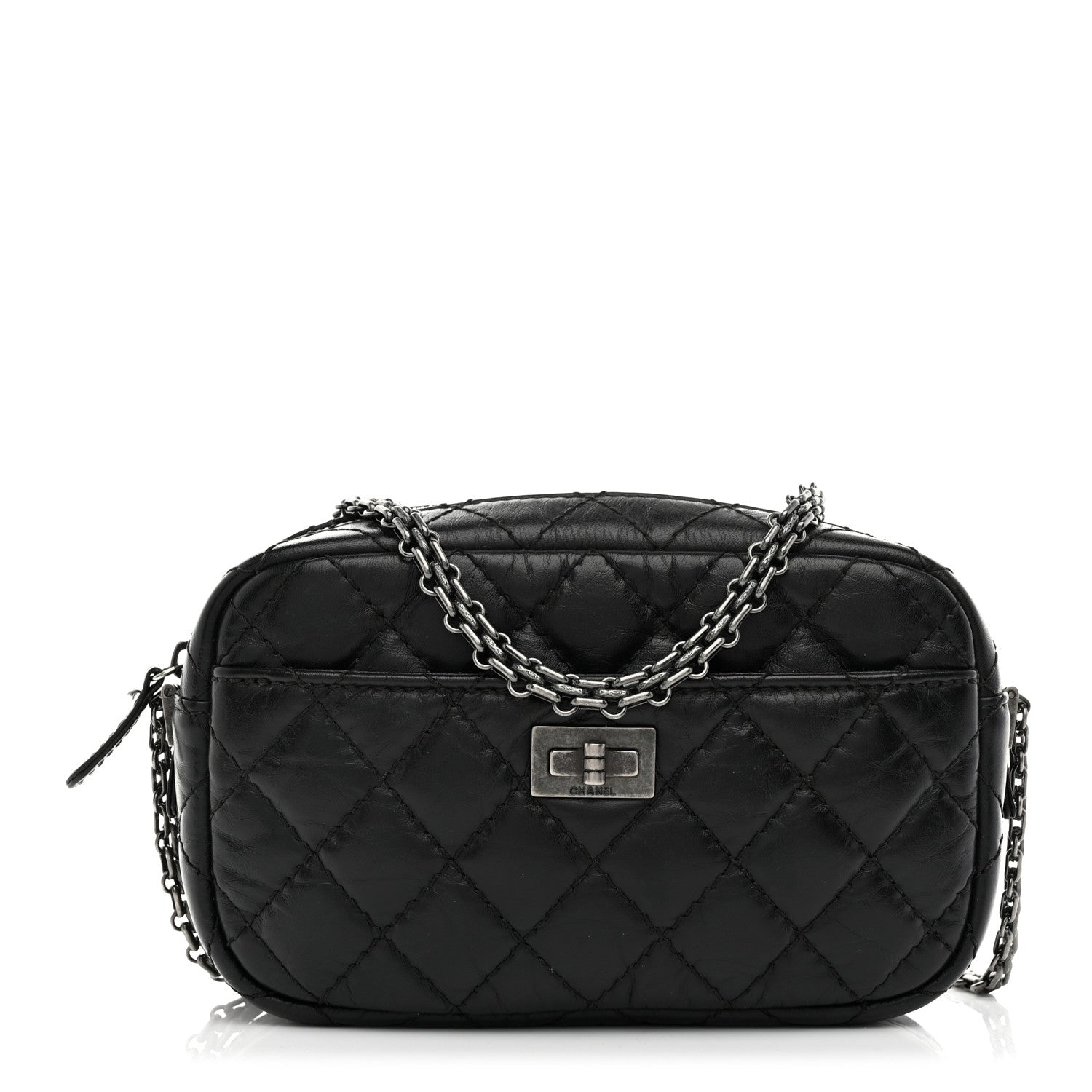 Chanel Aged Calfskin Quilted Mini Reissue Camera Case Black 1 of 10