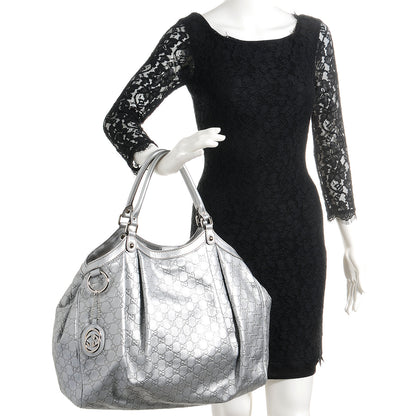 Gucci Guccissima Large Sukey Tote Silver 2 of 7
