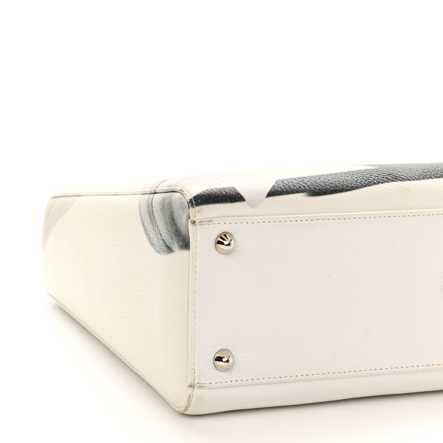 Christian Dior Deerskin Floral Printed Large Lady Dior White 8 of 19