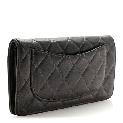 Chanel Metallic Lambskin Quilted Yen Wallet Grey 3 of 7
