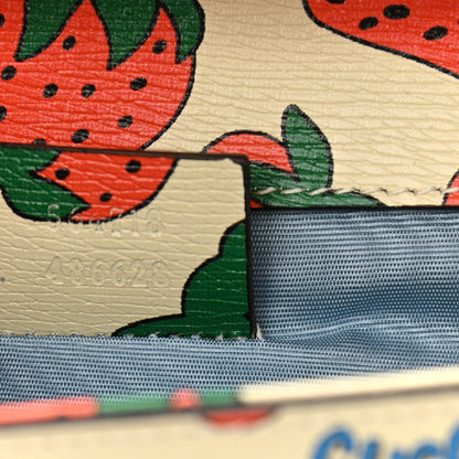 Gucci Calfskin Strawberry Print Mini Zumi Shoulder Bag Ivory Red 7 of 11