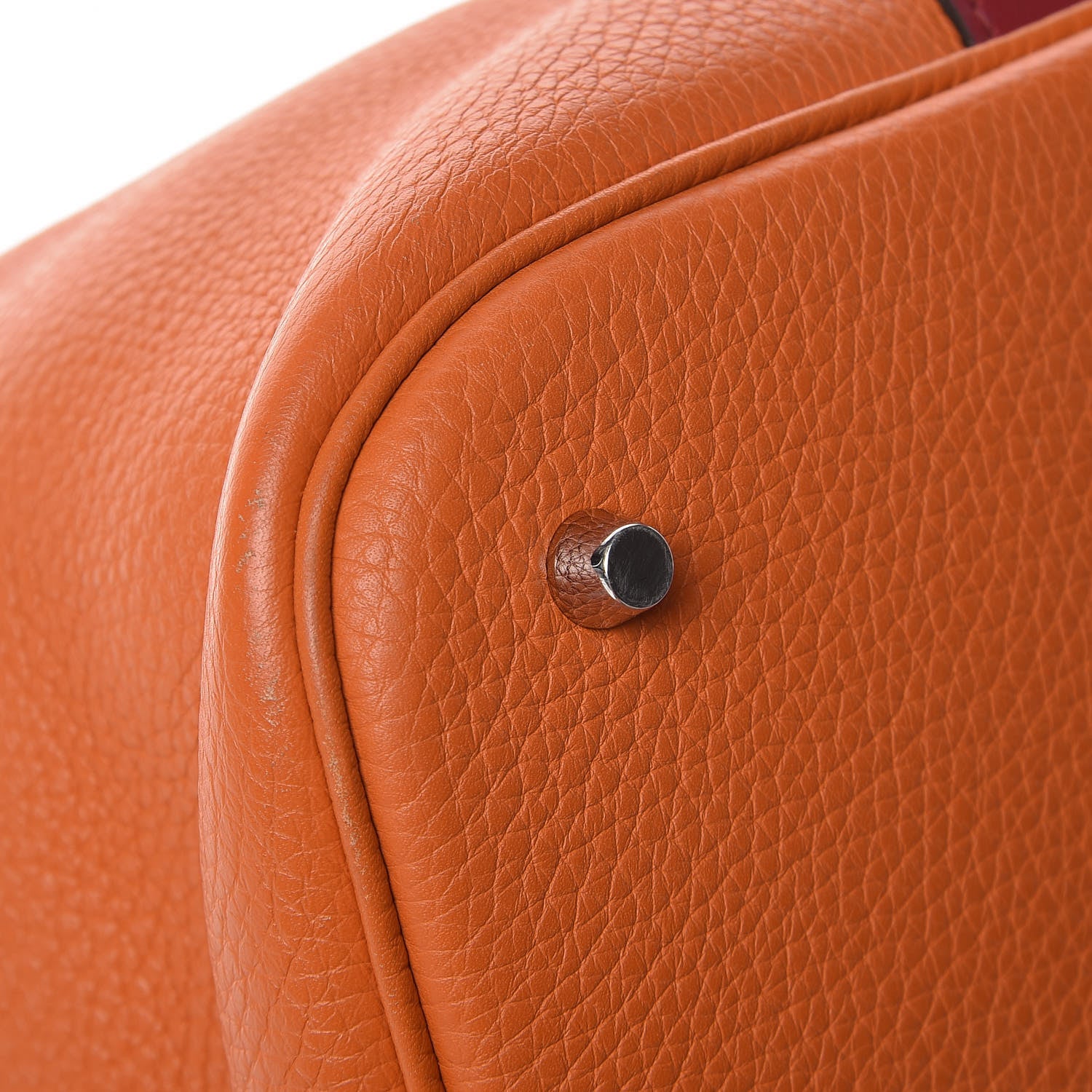 Hermes Taurillon Clemence Swift Eclat Picotin Lock 26 GM Orange Rouge Grenat 11 of 13