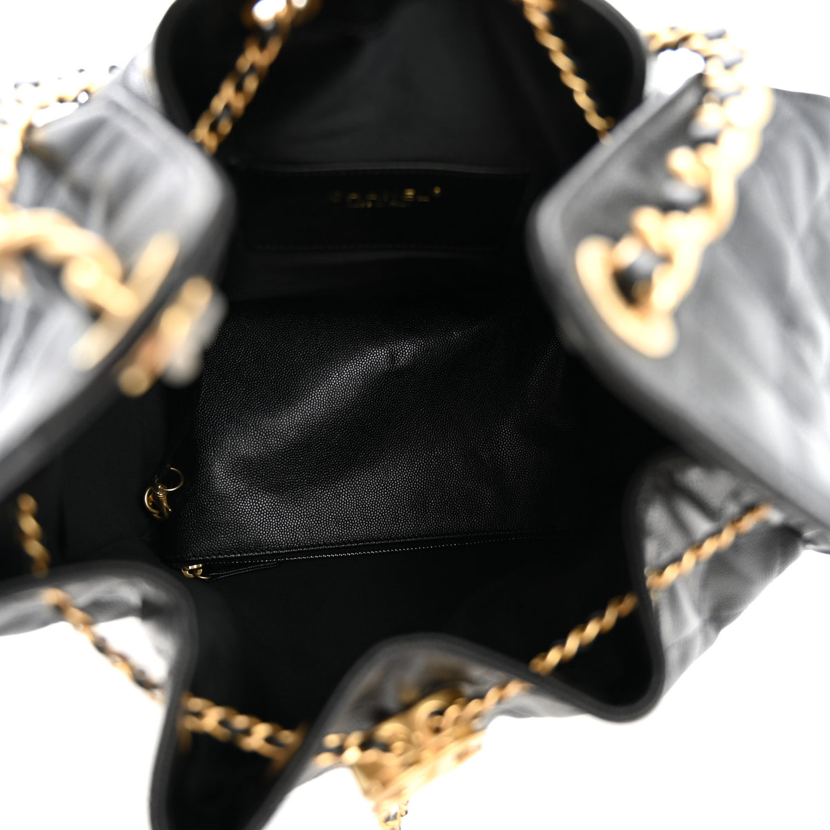 Caviar Quilted Medium Chanel 25 Handbag Black