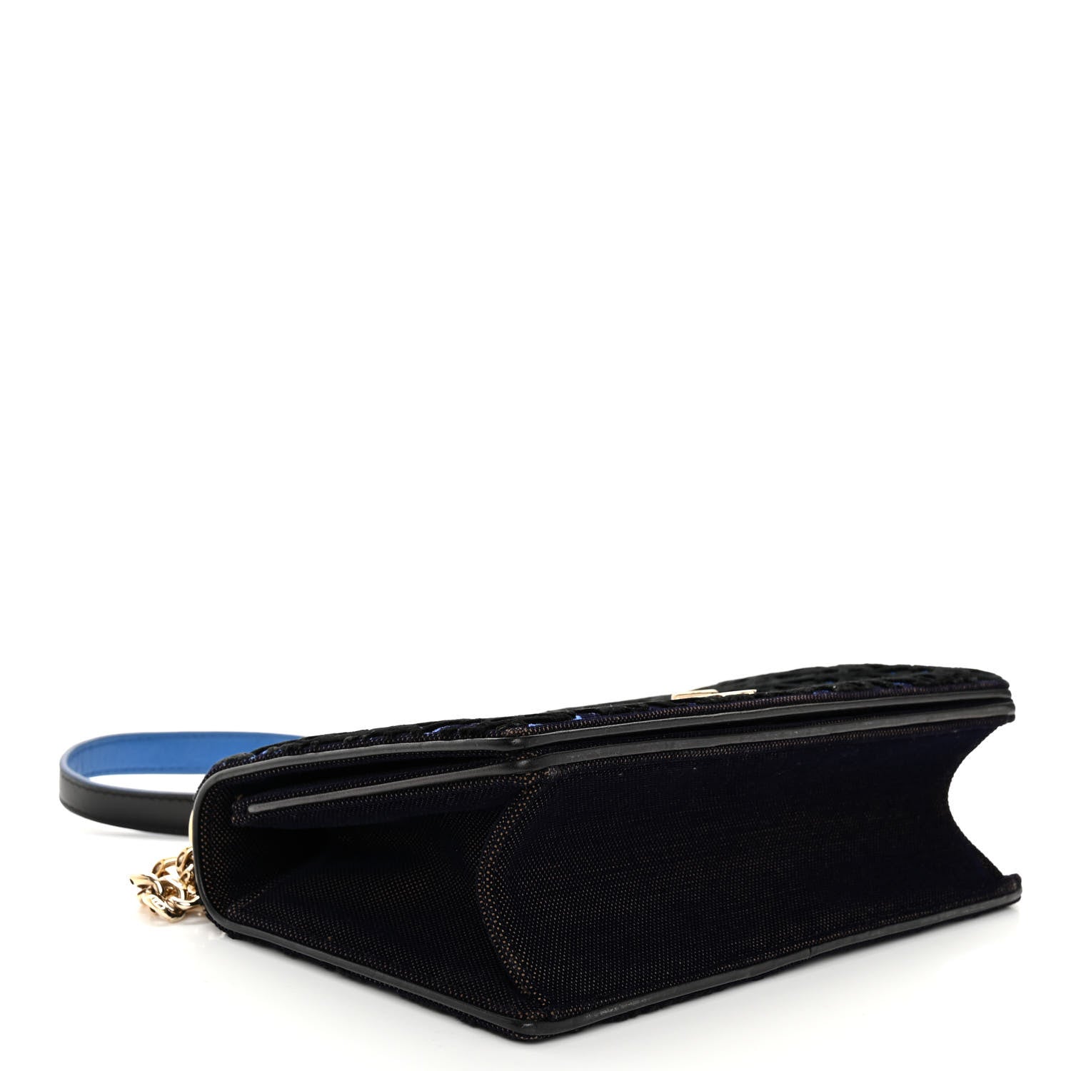 Christian Dior Velvet Oblique Medium Diorama Flap Bag Black Blue 4 of 10