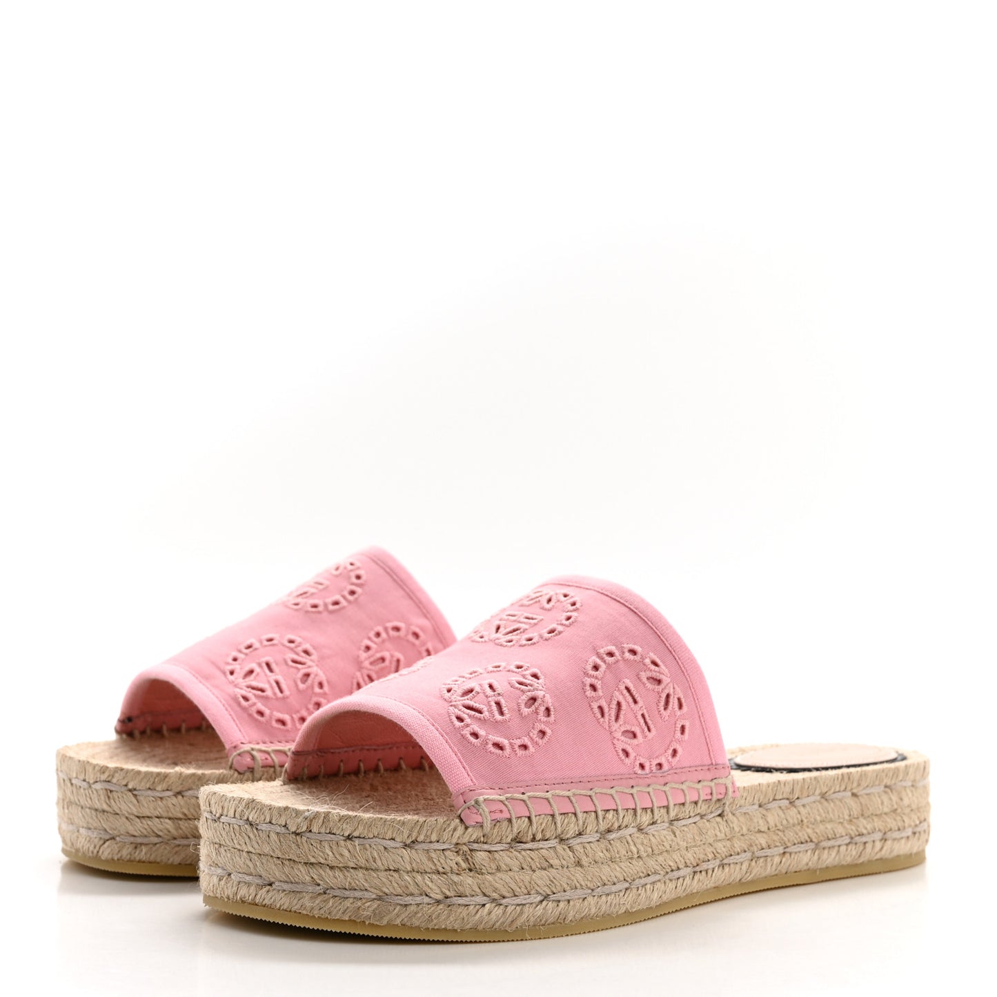 Canvas Interlocking G Damita Espadrille Sandals 38.5 Wild Rose
