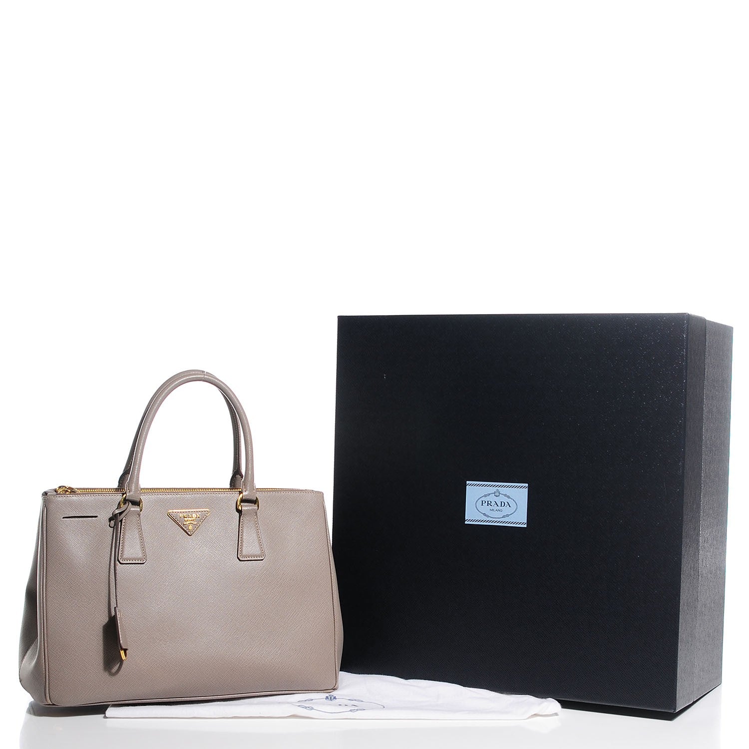 Prada Saffiano Lux Medium Double Zip Tote Argilla 5 of 12