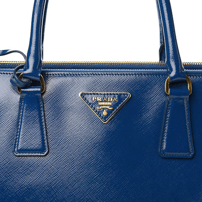 Prada Saffiano Vernice Medium Galleria Double Zip Tote Ottanio 12 of 16