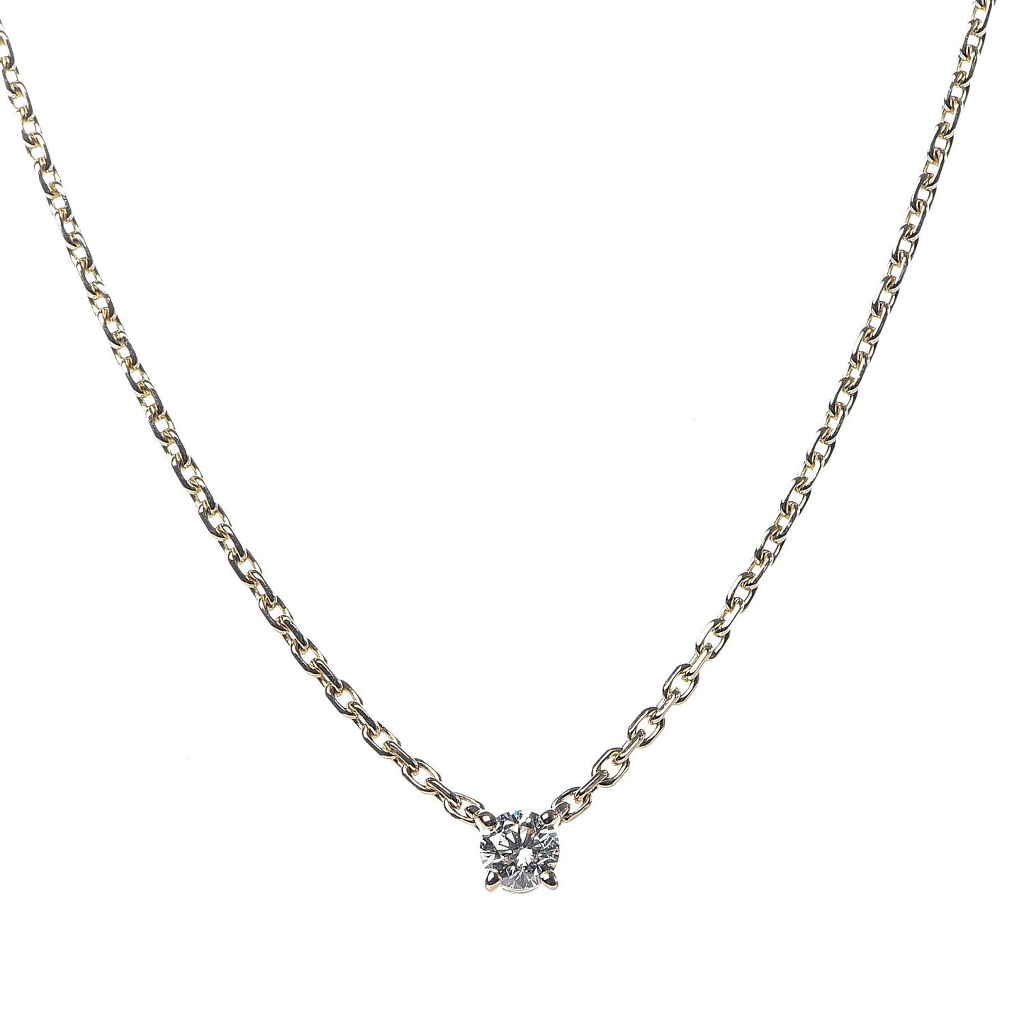 18K Yellow Gold Diamond .25ct Solitaire 1895 Pendant Necklace