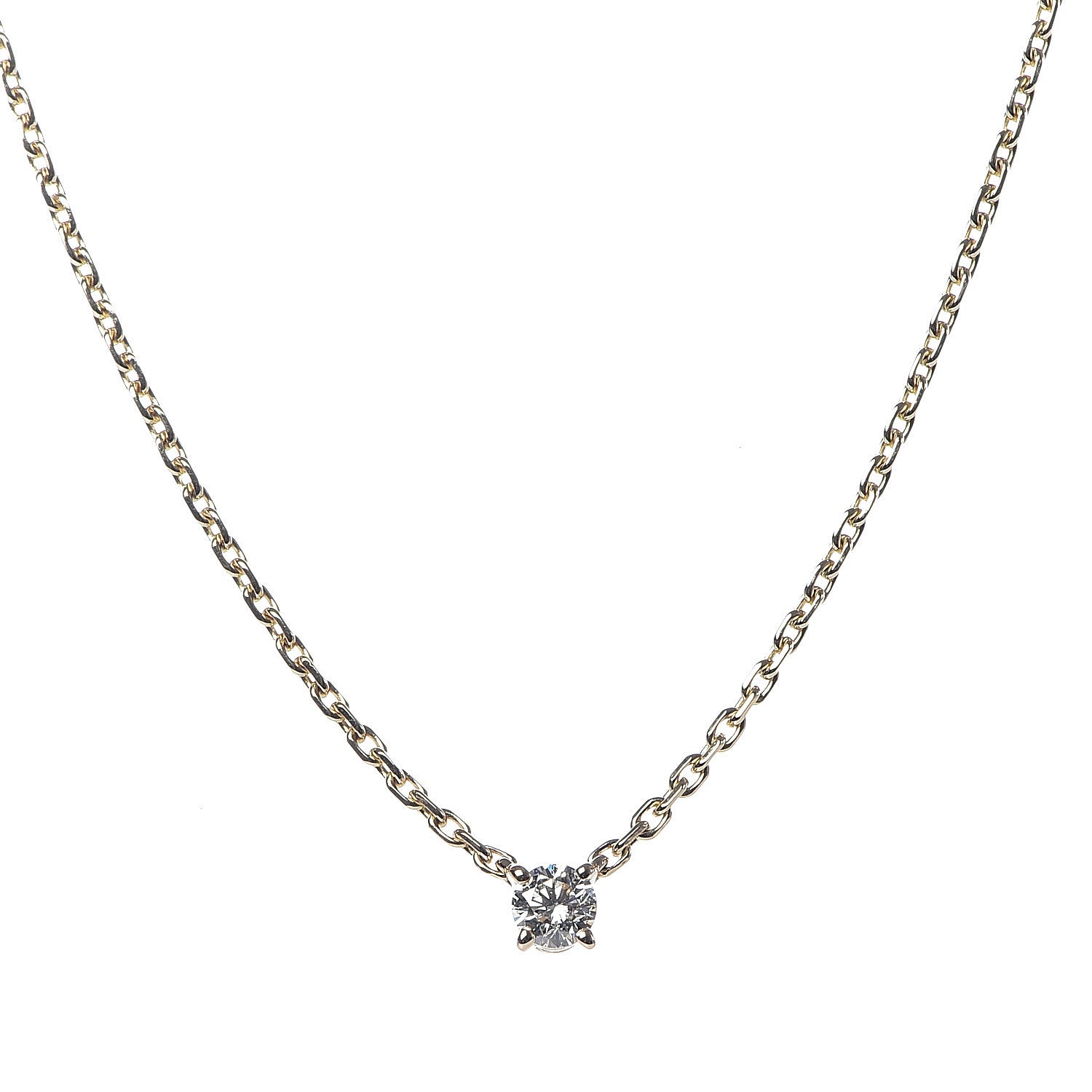 Cartier 18K Yellow Gold Diamond .25ct Solitaire 1895 Pendant Necklace 4 of 6