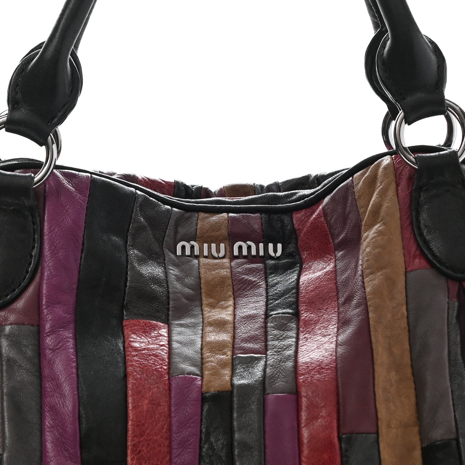 Miu Miu Nappa Large Patchwork Tote Amarena 8 of 17