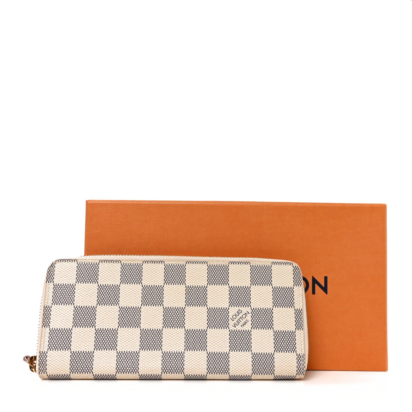 Damier Azur Clemence Wallet Rose Ballerine