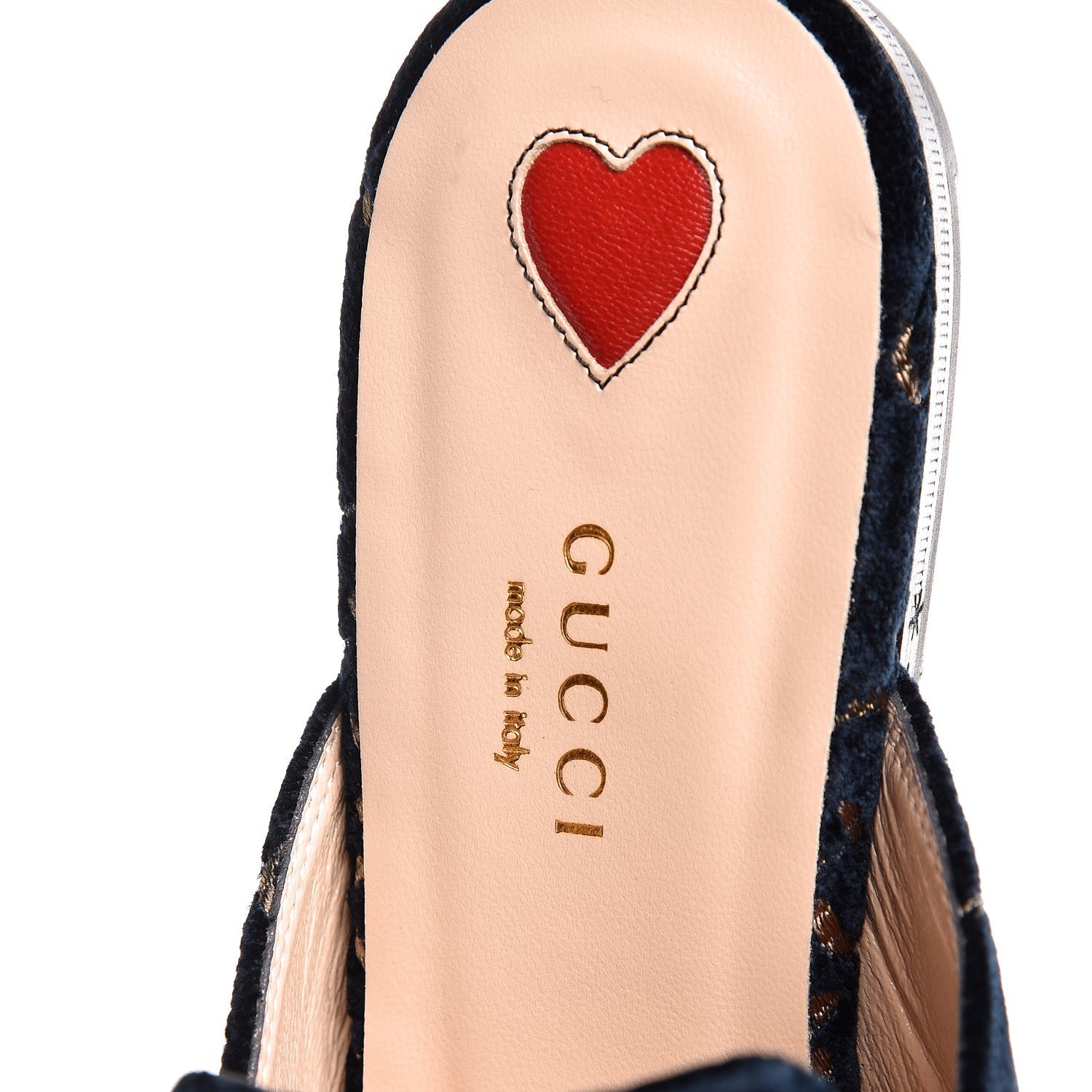 Gucci Velvet GG Monogram Womens Princetown Slippers 36 Blue Beige 7 of 8