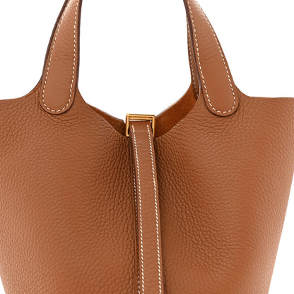 Hermes Taurillon Clemence Picotin Lock 18 PM Gold 8 of 11