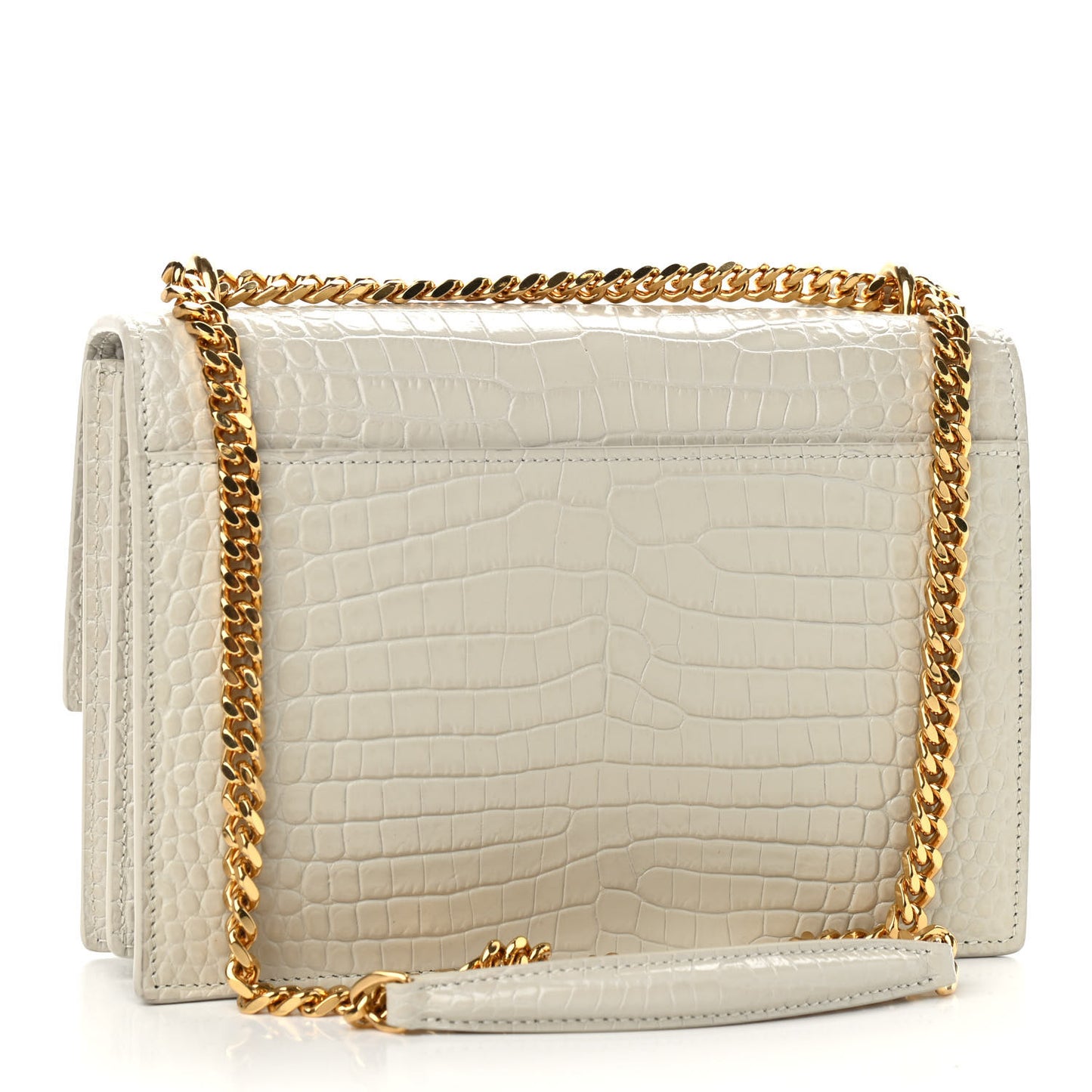 Calfskin Crocodile Embossed Medium Monogram Sunset Blanc Vintage