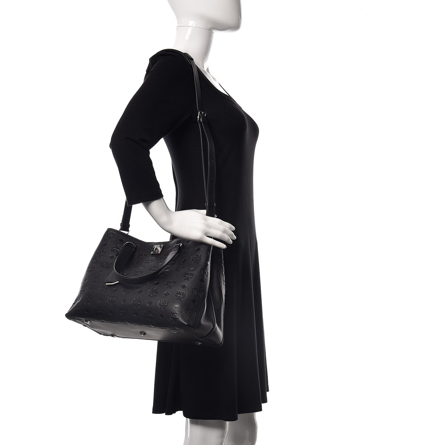 Calfskin Ottomar Monogram Large Essential Tote Black