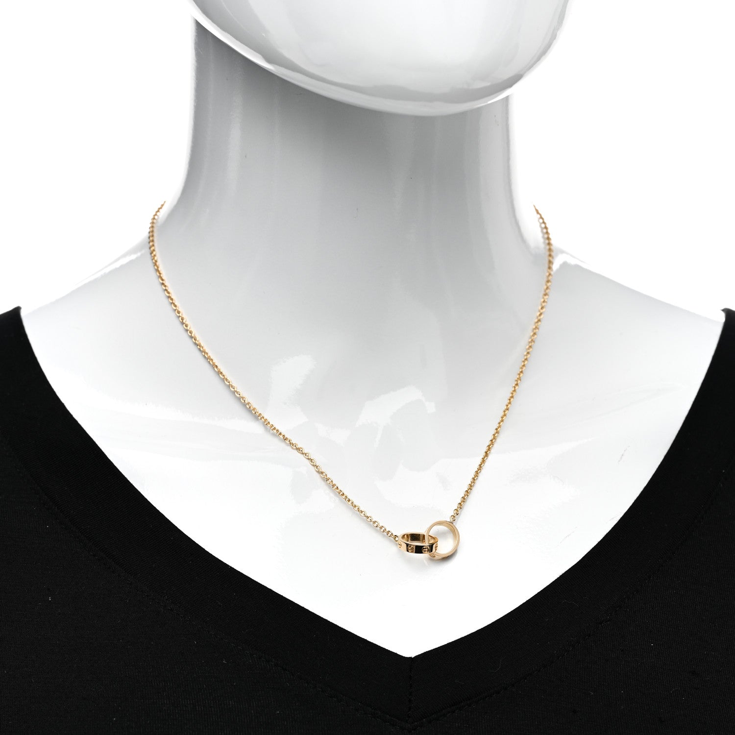 Cartier 18K Yellow Gold Interlocking LOVE Necklace 2 of 4