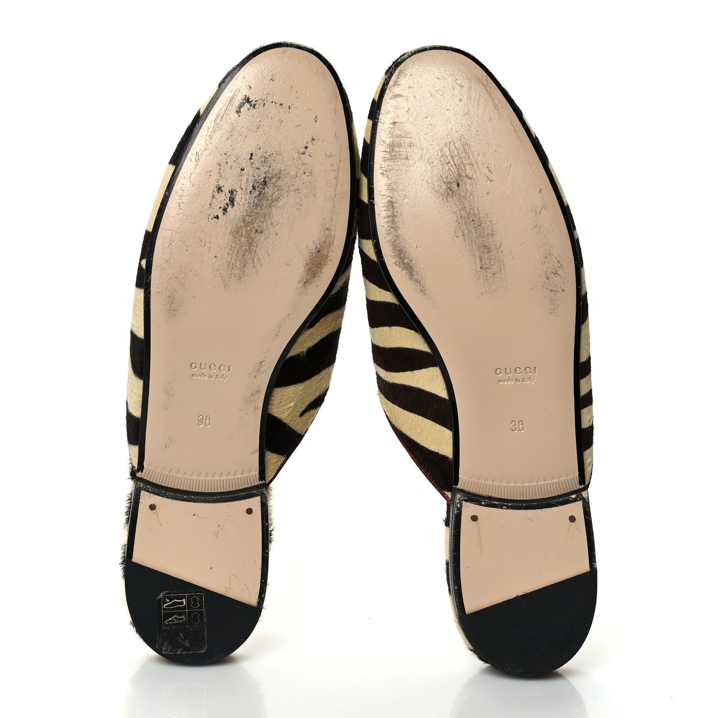 Calf Hair Tiger Print Womens Princetown Slippers 38 Natural Black Romantic Cherry