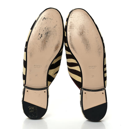Gucci Calf Hair Tiger Print Womens Princetown Slippers 38 Natural Black Romantic Cherry 5 of 10