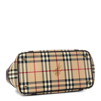 Burberry Haymarket Check Buckle Satchel Chocolate 3 of 9