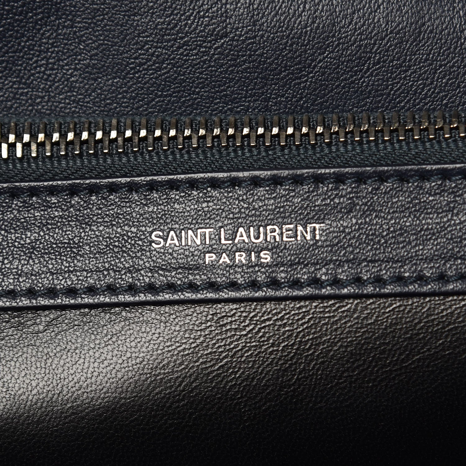 Saint Laurent Sheepskin Matelasse Chevron Monogram Large College Satchel Deep Marine 6 of 10