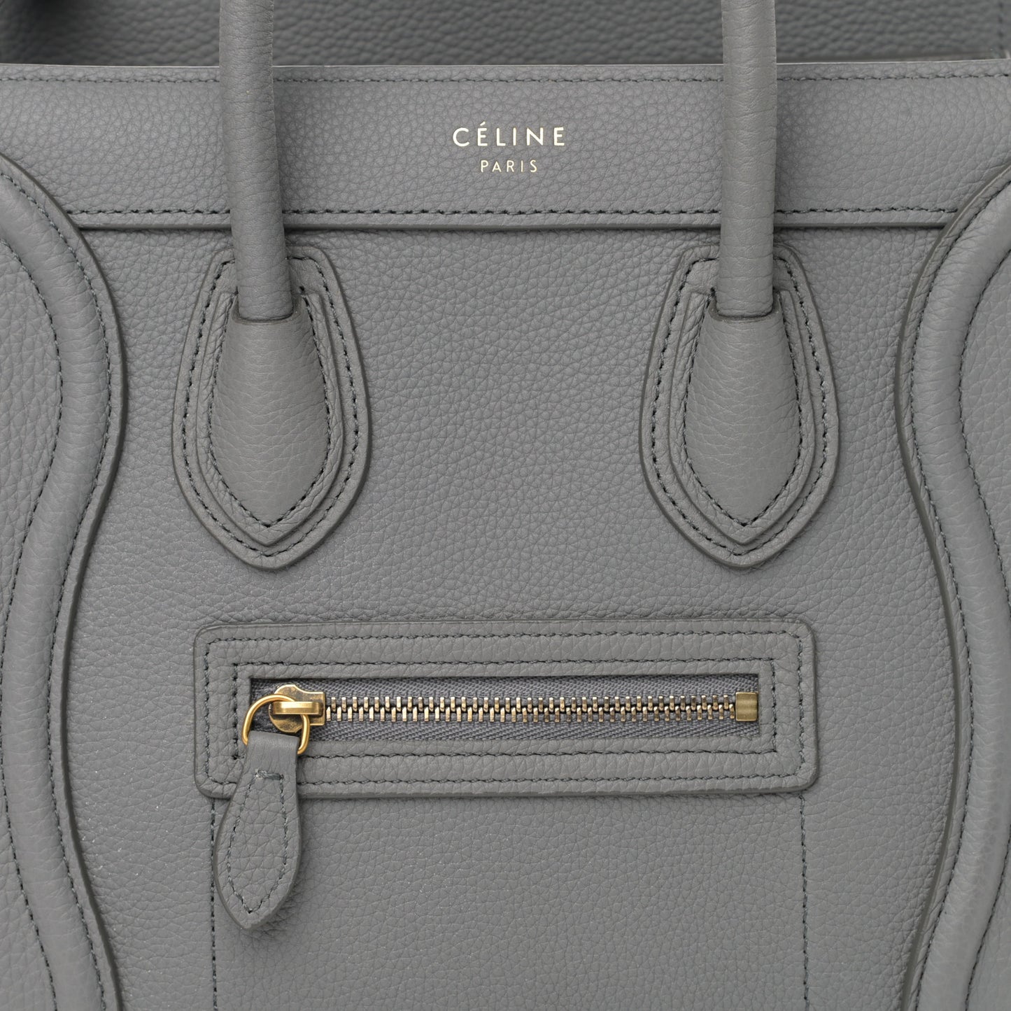 Drummed Calfskin Nano Luggage Kohl