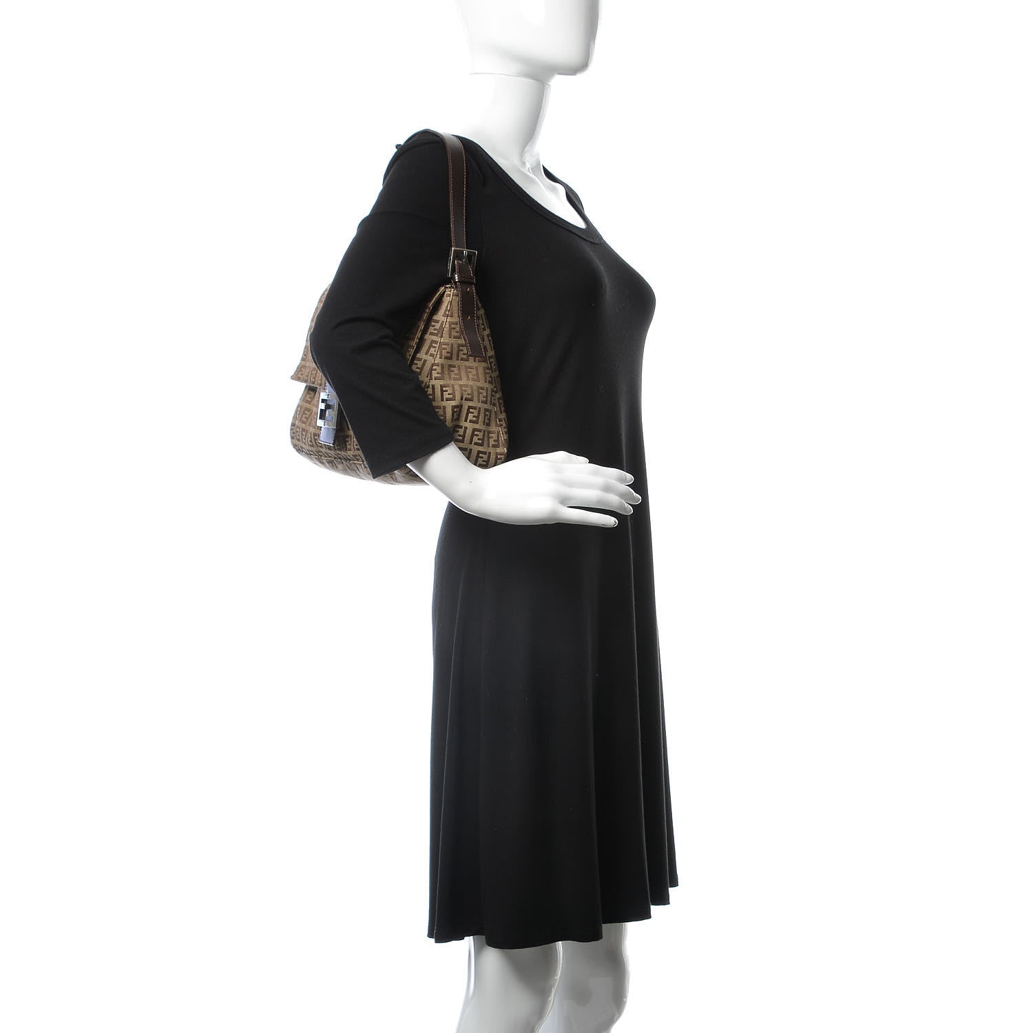 Fendi Zucchino Mama Baguette Dark Brown 2 of 7